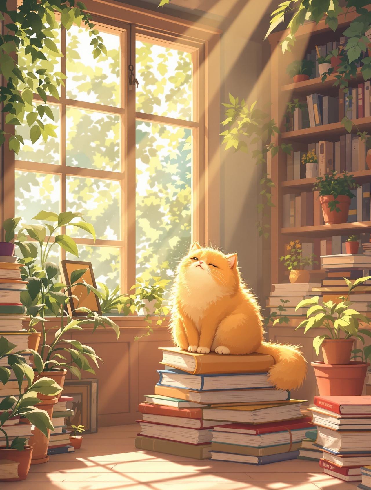 AI短剧网 - 夏日的猫与旧书屋 AI短剧网 - 夏日的猫与旧书屋